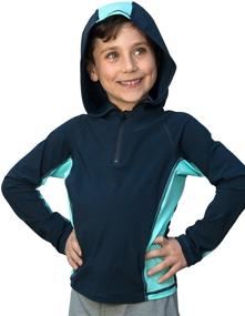 img 3 attached to 🌊 Waterhoody: High-Quality Swim Shirt/Rash Guard with Hood for Boys and Girls (Expertly Designed by Dermatologists)