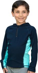 img 2 attached to 🌊 Waterhoody: High-Quality Swim Shirt/Rash Guard with Hood for Boys and Girls (Expertly Designed by Dermatologists)