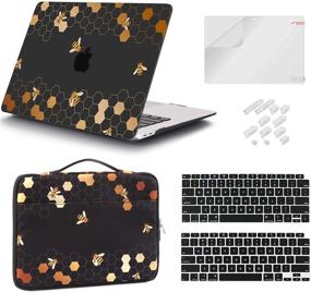 img 4 attached to 🔒 iCasso MacBook Air 13 Inch Case 2020-2018: Hard Shell, Sleeve Bag, Screen Protector & More (Honeycomb)
