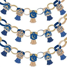 img 4 attached to 🎉 Vibrant Ramadan Decoration Kit - 90 Chain Links and 30 Paper Tassels by Big Dot of Happiness - Elevate Your Eid Mubarak with Paper Chains Garland - 21 feet