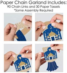 img 1 attached to 🎉 Vibrant Ramadan Decoration Kit - 90 Chain Links and 30 Paper Tassels by Big Dot of Happiness - Elevate Your Eid Mubarak with Paper Chains Garland - 21 feet