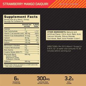 img 2 attached to Powerful Keto-Friendly Pre Workout: Optimum Nutrition Gold Standard with Creatine, Beta-Alanine, and More - Strawberry Mango Daiquiri Flavor, 20 Servings