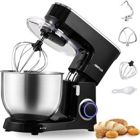 img 4 attached to 🍲 7.5QT Kitchen Electric Stand Mixer with 6+1 Speeds, Tilt-Head, and Multiple Attachments (Black) 660W