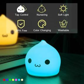 img 2 attached to 🌟 Litake Cute Night Light: Silicone Tap Light for Kids, Battery-Operated Bedroom Night Lights - Perfect Christmas & Birthday Gifts with Warm White/Single Color/7 Color Breathing Modes