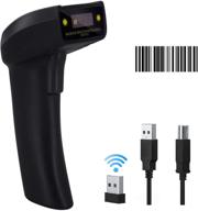 symcode 2.4ghz wireless & usb2.0 wired usb wireless 1d barcode scanner with receiver storage of up to 10000 code - handheld laser barcode reader scanner logo