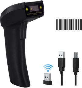 img 4 attached to Symcode 2.4GHz Wireless & USB2.0 Wired USB Wireless 1D Barcode Scanner with Receiver Storage of up to 10000 Code - Handheld Laser Barcode Reader Scanner