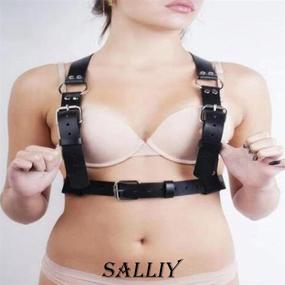 img 2 attached to 🖤 Salliy Punk Waist Chain: The Ultimate Black Leather Body Chain Harness for Nightclub Parties - Women and Girls (O)