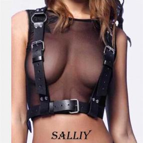 img 3 attached to 🖤 Salliy Punk Waist Chain: The Ultimate Black Leather Body Chain Harness for Nightclub Parties - Women and Girls (O)