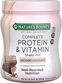 img 2 attached to Nature's Bounty Optimal Solutions Complete Protein & Vitamin Shake Mix - Contains Vitamin C for Immune Health - Decadent Chocolate Flavor - 1 lb