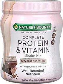 img 1 attached to Nature's Bounty Optimal Solutions Complete Protein & Vitamin Shake Mix - Contains Vitamin C for Immune Health - Decadent Chocolate Flavor - 1 lb