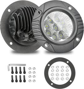 img 4 attached to 🚗 Nirider Flush Mount LED Pods - 2PCS 72W Bumper Lights, 5 Inch Flood Beam Driving Lights - Round LED Light Bar - Flush LED Work Light Off Road Lights for Truck SUV ATV UTV Boat - Enhanced Searchable Design