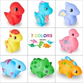 img 3 attached to Dinosaur Bath Toys for Toddler 1-3 Boy - Light Up Bath Toys 8 Pack for Kids Infants - Ideal Bathtub Toy for Birthday, Christmas, Child Preschool - Bathroom Shower Games, Swimming Pool Party - Glow in the Dark Toy