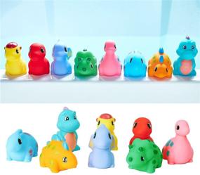 img 1 attached to Dinosaur Bath Toys for Toddler 1-3 Boy - Light Up Bath Toys 8 Pack for Kids Infants - Ideal Bathtub Toy for Birthday, Christmas, Child Preschool - Bathroom Shower Games, Swimming Pool Party - Glow in the Dark Toy