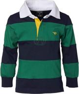 sportoli boys long sleeve polo rugby shirt with wide striped cotton design logo