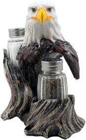 img 3 attached to 🦅 Bald Eagle Salt & Pepper Shakers Set – Patriotic Bar and Kitchen Decor Sculptures with Stand – Rustic Lodge Tabletop Decorations and Wildlife Bird Gifts by Home-n-Gifts