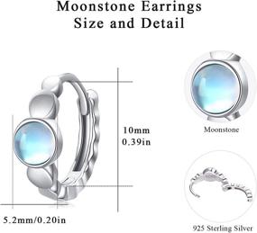 img 2 attached to Moonstone Earrings Sterling Hypoallergenic Sensitive