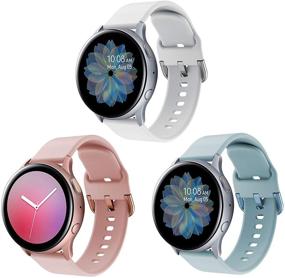 img 3 attached to Силиконовые ремешки HATALKIN для Samsung Galaxy Watch 3 41 мм / Galaxy Active 2 Band 40 мм 44 мм / Galaxy Watch 4 44 мм 40 мм 42 мм - Женские ремешки, дружественные к коже, замена (3 штуки)