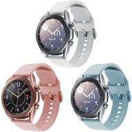 силиконовые ремешки hatalkin для samsung galaxy watch 3 41 мм / galaxy active 2 band 40 мм 44 мм / galaxy watch 4 44 мм 40 мм 42 мм - женские ремешки, дружественные к коже, замена (3 штуки) логотип