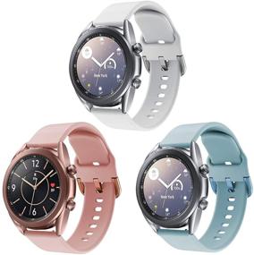 img 4 attached to Силиконовые ремешки HATALKIN для Samsung Galaxy Watch 3 41 мм / Galaxy Active 2 Band 40 мм 44 мм / Galaxy Watch 4 44 мм 40 мм 42 мм - Женские ремешки, дружественные к коже, замена (3 штуки)