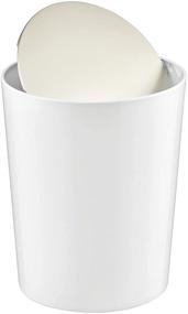 img 1 attached to MDesign Round Wastebasket Garbage Container Bath and Bathroom Accessories