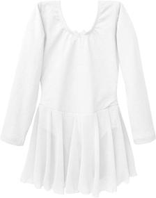 img 3 attached to 🩰 Dancina Skirted Leotard Ballet Dance Dress - Long Sleeve, Cotton, Front Lined - for Girls