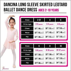 img 2 attached to 🩰 Dancina Skirted Leotard Ballet Dance Dress - Long Sleeve, Cotton, Front Lined - for Girls