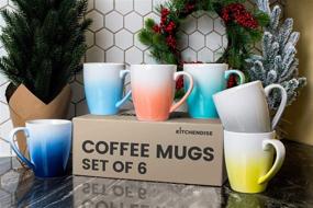 img 3 attached to ☕ 16-Piece Ombre Porcelain Mug Set