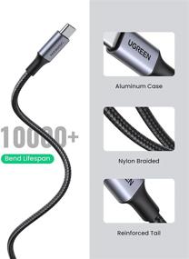 img 1 attached to 🔌 UGREEN USB кабель типа C Nylon Braided Fast Charger (1,5 фута) - Совместим с Samsung Galaxy S20 S10 S9 S8 Note 9 8, GoPro Hero 7 5 6, контроллером PS5, Nintendo Switch, LG G8 G7 V40