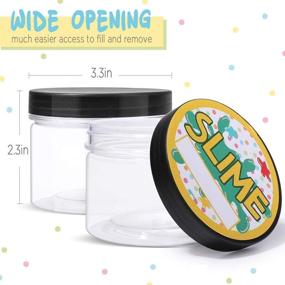 img 3 attached to 🔍 Opret 12-Pack 10oz Clear Slime Containers with Lids and Labels - Large Plastic Jars, BPA-Free Storage Organizers for Slime Making, Food, and Beauty Products