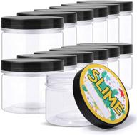 🔍 opret 12-pack 10oz clear slime containers with lids and labels - large plastic jars, bpa-free storage organizers for slime making, food, and beauty products logo