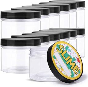 img 4 attached to 🔍 Opret 12-Pack 10oz Clear Slime Containers with Lids and Labels - Large Plastic Jars, BPA-Free Storage Organizers for Slime Making, Food, and Beauty Products