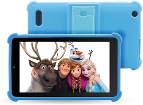 img 4 attached to 💙 Venturer Small Wonder 7" Android Kids Tablet: Disney Books, Bumper Case, Google Play, 16GB Storage & 2GB RAM (Blue)