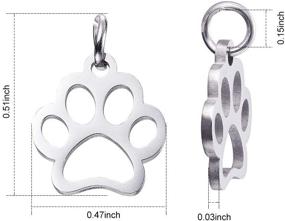 img 2 attached to 🐾 DanLingJewelry 10 pcs 304 Stainless Steel Dog Paw Print Charms - 13x12mm DIY Jewelry Making Crafts