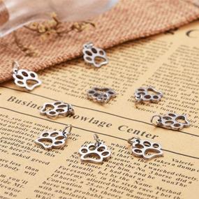 img 1 attached to 🐾 DanLingJewelry 10 pcs 304 Stainless Steel Dog Paw Print Charms - 13x12mm DIY Jewelry Making Crafts