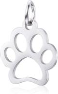 🐾 danlingjewelry 10 pcs 304 stainless steel dog paw print charms - 13x12mm diy jewelry making crafts logo