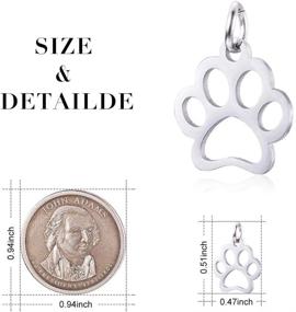 img 3 attached to 🐾 DanLingJewelry 10 pcs 304 Stainless Steel Dog Paw Print Charms - 13x12mm DIY Jewelry Making Crafts