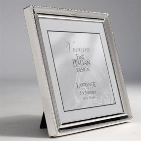 img 2 attached to 🖼️ Polished Silver Plate Picture Frame with Bead Border Design - Lawrence Frames 11655, 5x5 Size