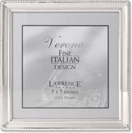 🖼️ polished silver plate picture frame with bead border design - lawrence frames 11655, 5x5 size логотип