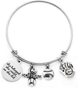 img 3 attached to 🏀 DYJELWD Basketball Softball Volleyball Bracelet: Stylish Girls' Sports Jewelry