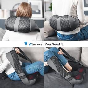 img 1 attached to 💆 ZUUKOO HEALTH Shoulder Massager with Heat - 3D Deep Tissue Kneading Massage Pillow - Electric Full Body Massager for Neck and Back - Perfect Men/Women Gift - Includes Carrying Bag