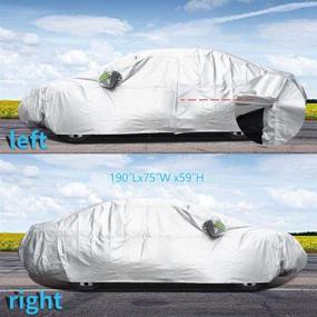 img 1 attached to 🚗 MNJ MOTOR Universal Car Cover: Ultimate Outdoor Protection for Sedans – Waterproof, Windproof, All-Weather, Scratch Resistant, UV Shield – Adjustable Buckle Straps – Fits Sedans & Wagons (177"-191")