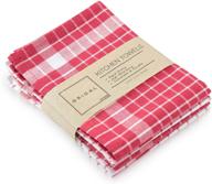 🧽 gridal kitchen towel set: red-white vegan tea towels - decorative & natural, 100% cotton, multi-purpose cleaning (set of 4) logo