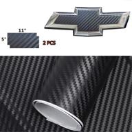 xyc compatible with chevrolet - 2-piece carbon fiber bowtie emblem overlay sheets for chevy: front/back vinyl decal wrap logo