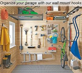 img 1 attached to 4-Pack Heavy Duty Storage Hooks - Wall Mount Garage Storage Utility Hooks - Garden Organizer Tool Holder U Hook with Anti-Slip Coating (Set of 4 - Orange)