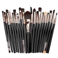 💄 gusif 20-piece makeup brushes set for eyeshadow, foundation, powder, eyeliner, eyelash, and lip application - cosmetic beauty tool kit in hot black logo