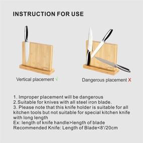 img 1 attached to 🔪 Enhanced Magnetic Knife Block Holder with Bamboo Eco-Friendly Design for Elegant Cutlery Storage and Display