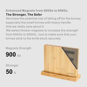 img 3 attached to 🔪 Enhanced Magnetic Knife Block Holder with Bamboo Eco-Friendly Design for Elegant Cutlery Storage and Display