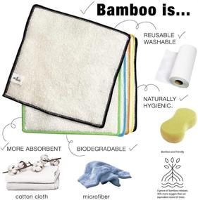 img 3 attached to 🌿 Whiff Botanicals/Whiffkitch Bamboo Dish Cloths & Kitchen Wipes: Replace Your Sponge with 6 Washable, Reusable, Absorbent, Sustainable, Durable Dish Rags