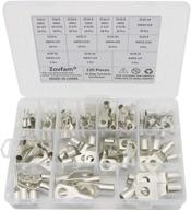 🔌 120 piece assorted heavy duty wire lugs battery cable tinned copper eyelets tubular sc ring terminals connectors with spy hole assortment kit logo