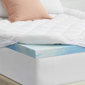 img 1 attached to 🛏️ Queen Size SealyChill Gel + Comfort Pillowtop Memory Foam Mattress Topper - 4-Inch, White